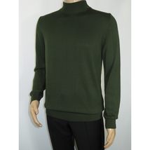 Mens Sweater Knit BRANGO Turkey Mock Neck Cotton Blend 21050 Khaki Green image 8