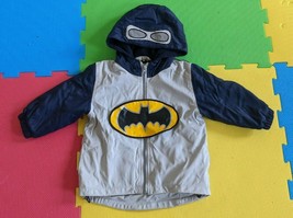 DC Comics Batman Logo Jacket Coat with Hood Boys Toddler Kids size 2 2T - £11.89 GBP