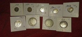 Fine American Collection Of Us Silver COINS/2-BARBER HALFS/5 Mercury 10C/2-25C - £78.31 GBP