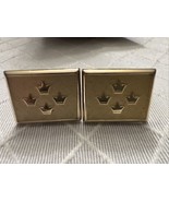 Swank Gold Tone Rectangular Crown Design Mid Century Cufflinks VTG - $423.11 MXN