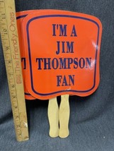 Pair Of Vintage Campaign Hand Fan I&#39;m A Jim Thompson Fan Governor Illinois - £6.97 GBP