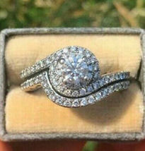 2.5 ct Moissanite Diamond Engagement Wedding Ring Set with free Gift &amp; Engraving - £189.72 GBP