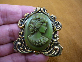(cm72-4) 1950&#39;s Style Woman Cameo Pin Jewelry Pendant Necklace - £25.72 GBP