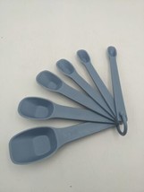 Vintage Tupperware MEASURING Spoons BLUE 6 Spoons 1/8 Tsp 2231 2 - 1 TBS 2236 2 - £10.14 GBP