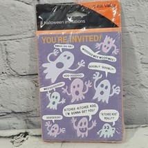 Vintage Halloween Party Invitations Sealed 8Pk Carlton Cards American Gr... - $9.89