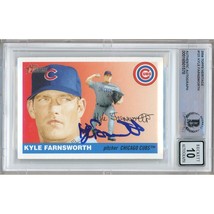 Kyle Farnsworth Chicago Cubs Autograph 2004 Topps Heritage Card #121 BGS Auto 10 - £70.76 GBP