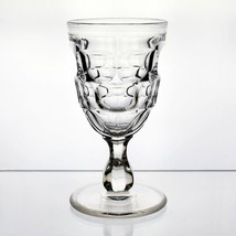 Flint Glass Creased Ashburton Goblet, Antique c.1850s EAPG Low Knob Stem... - $45.00