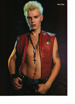 Billy Idol teen magazine pinup clipping Shirtless red Vest Vintage 1980's - $3.50