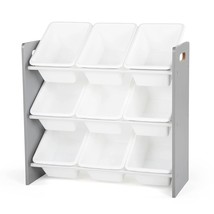 , Grey/White Toy Organizer, 9 Bin Storage, 24&quot; Tall - $96.99