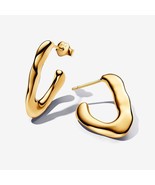 925 Sterling silver Organically V-shaped Open Hoop Earrings 263290C00 - $25.24 CAD