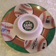 MLB chip n dip platter tray Amscan baseball It&#39;s game time melamine New - £16.50 GBP