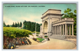 Band Stand Golden State Park San Francisco California Linen Postcard Unposted - £3.84 GBP
