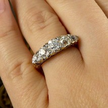 1.80 Ct -Round Diamond 5 Stone Engagement Ring 14K Yellow Gold Finish - £72.56 GBP