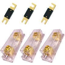 3X ANL Fuse Holder Inline PRO Car Audio 0 2 Gauge AWG Wire Gold ANL Fuse... - £35.92 GBP