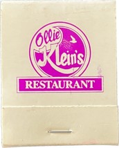 Ollie Klein&#39;s, Neptune, New Jersey, Match Book Matches Matchbook - $11.99