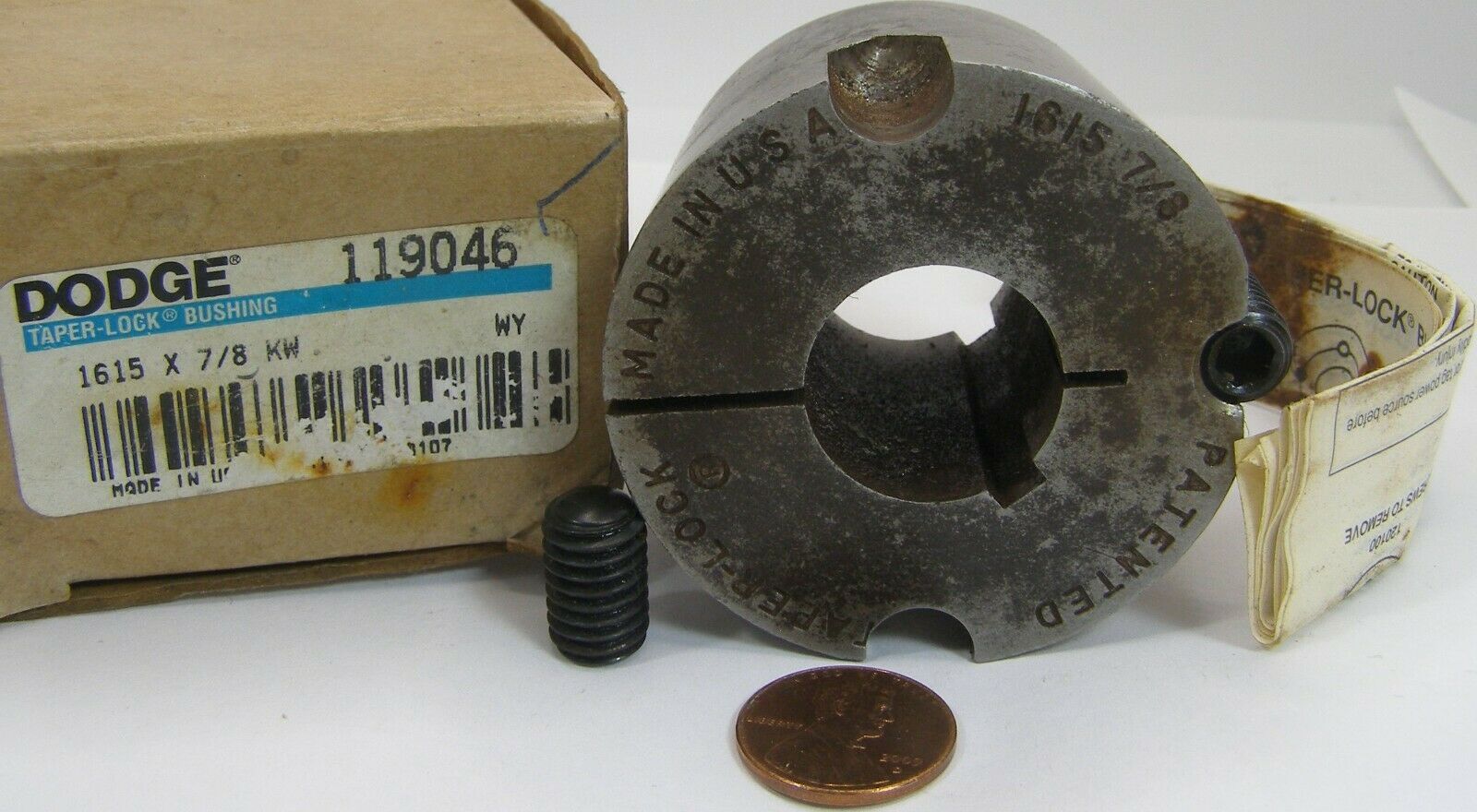 Dodge Taper Lock Bushing 119046 1615x7/8KW Old Stock Rust Spots 2 Screws - $13.99