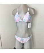 NEW Onia Tie Dye Bikini Set Size Small Pastel Cotton Candy Triangle top ... - $38.70