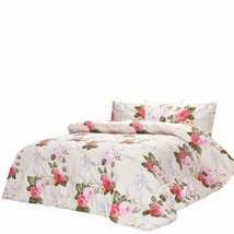 Luxury 3 piece Printed Comforter Set Polycotton Bedding sets with Pillow - £27.64 GBP+