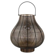 47th &amp; Main Hurricane Lantern Metal Candle Holder, Medium, Black/Gold - £54.26 GBP