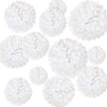 White Tissue Paper Pom Poms Flowers Party Decorations 12&quot; 10&quot; 8&quot; 6&quot; Pack... - $21.51
