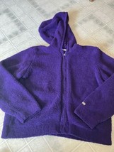 Purple Women&#39;s Large Fleece Columbia Full ZIP FRONT SWEATSHIRT HOODIE Su... - £22.80 GBP