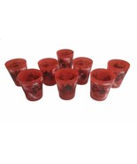 Baltimores Fire Engine Libbey Glass Tumblers Orange Set Of 8 - £44.23 GBP
