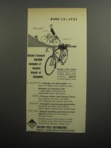 1951 Raleigh Lenton Sports Bicycle Ad - Britain&#39;s foremost Raleigh champion - £14.44 GBP