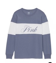 NEW Victoria&#39;s Secret PINK Long Sleeve Campus Tee Shirt Small Colorblock... - £27.24 GBP