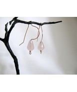 14K Rose Gold Filled Pink Quartz Earrings RKM420 - £19.98 GBP