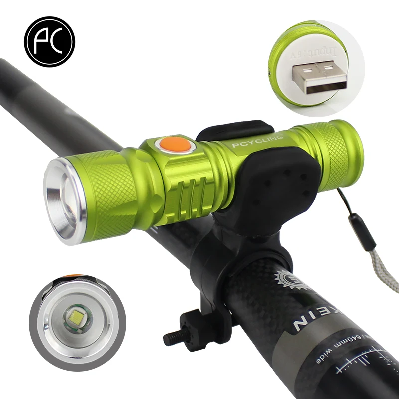 PCycling Bike Light 2000 Lumen Super Light USB Rechargeable T6 LED Bicycle - £14.85 GBP