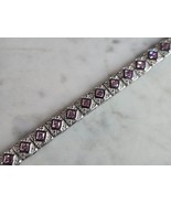 Womens Estate Sterling Silver Rose Quartz Colored Bracelet 15.7g E7769 - $1,569.90 MXN