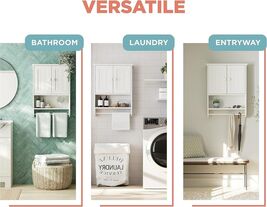 Wall Cabinet 25.63&quot; H x 19.4&quot; W x 5.75&quot; D White Wood By Zenith 9114W - €51,03 EUR