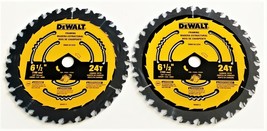 2 Dewalt 6-1/2" Carbide 24T Cordless Circular Saw Blades Framing 24 DWA161224 - £34.41 GBP