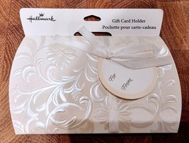 Hallmark Holiday Gift Card Holder - White Cream Lace Pattern with Bow (NEW) - $3.00