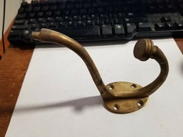 Vintage Metal Brass Double Hat Coat Robe Towel Hook - €8,65 EUR