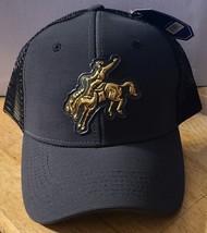 Cowboy Riding Horse Rodeo Snapback Mesh Back Baseball Cap ( Gray &amp; Black ) - $15.34