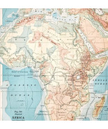 1916 Map Africa Physical Sudan Egypt Madagascar Sahara Desert Kongo DWSS8 - €26,14 EUR