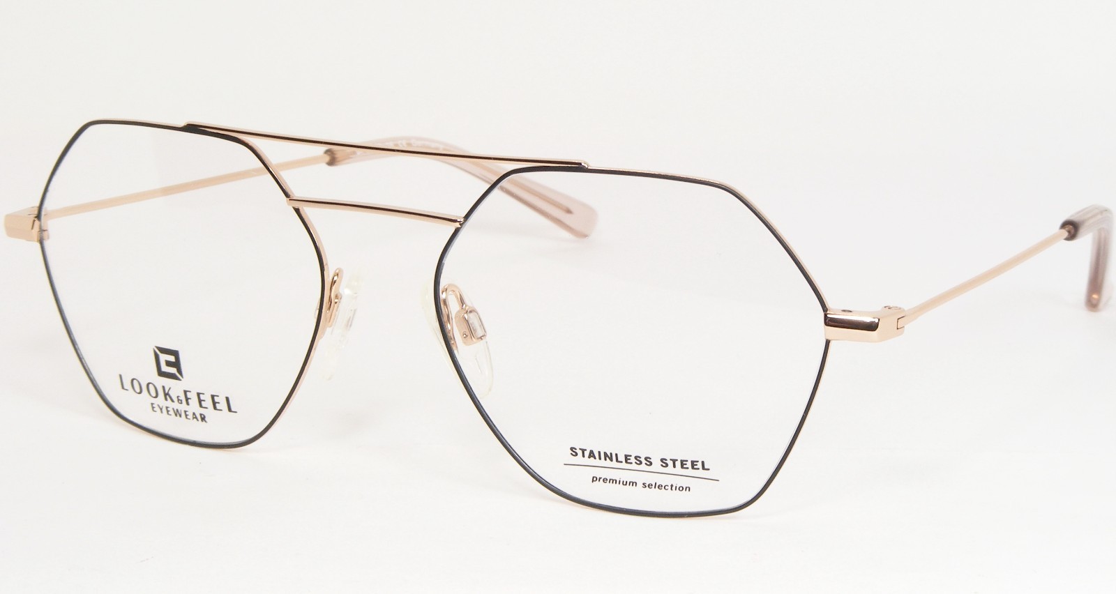 LOOK &amp; FEEL Bi 8342-16 Noir/or Rose Unique Lunettes 53-17-135mm Allemagne - $96.02