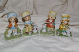 Vintage Homco 4 Boy &amp; Girl with Big Hats 1430 Home Interiors &amp; Gifts - $12.00
