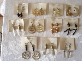 Vintage Dangle Earrings on Original Cards ~ 11 Pairs N.O.S.  - $17.00