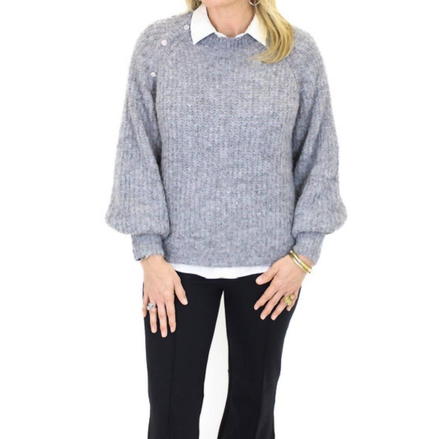 Lili Sidonio Embellished Shoulder Sweater Size M - $47.52
