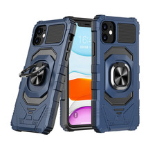Robotic Hybrid with Magnetic Ring Stand Case Cover Dark Blue For iPhone 11 - £6.74 GBP