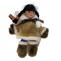 Alaskan Friends Arctic Circle Traditional  Eskimo Girl Doll Fur Parka Coat 9” - £12.95 GBP