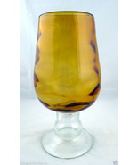 Compote Footed Blown Glass Goblet Amber Mid Century Modern Home CLEARANCE - £10.85 GBP