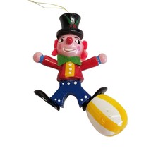 Vintage Wooden Christmas Ornament Clown SSCO Circus Holiday decor Wood Big Top - £13.73 GBP