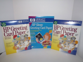 3 Packs HP Hewlett Packard Greeting Card Paper 1 Pack Is Glossy New (Q) - £31.64 GBP