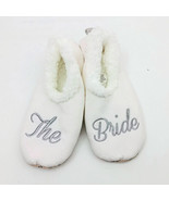Snoozies Women&#39;s The Bride Slippers Non Skid Soles White Large 9/10 - $12.37