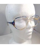 Vintage Zyloware eyeglasses frames Sophia Loren blue purple gold mosaic ... - $628.59 MXN