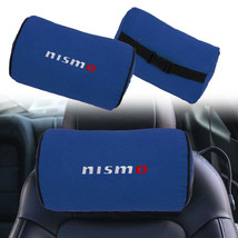 Brand New 1PCS JDM Nismo Blue Fabric Material Car Neck Headrest Pillow Fabric Ra - £15.62 GBP