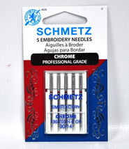 Schmetz Chrome Embroidery Needle 5 ct, Size 90/14 - $7.95